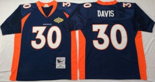 Vintage NFL Denver Broncos Blue #30 DAVIS Retro Jersey 98985