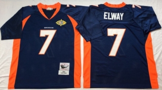 Vintage NFL Denver Broncos Blue #7 ELWAY Retro Jersey 98986