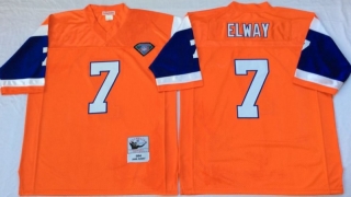 Vintage NFL Denver Broncos Orange #7 ELWAY Retro Jersey 98993