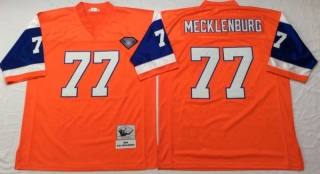 Vintage NFL Denver Broncos Orange #77 MECKLENBURG Retro Jersey 98994