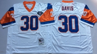 Vintage NFL Denver Broncos White #30 DAVIS Retro Jersey 98997