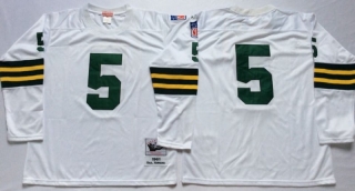 Vintage NFL Green Bay Packers #5 White HORNUNG Retro Jersey 99005