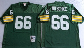 Vintage NFL Green Bay Packers Green #66 NITSCHKE Retro Jersey 99013