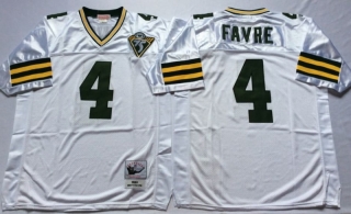 Vintage NFL Green Bay Packers White #4 FAVRE Retro Jersey 99016