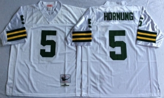 Vintage NFL Green Bay Packers White #5 HORNUNG Retro Jersey 99017