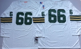 Vintage NFL Green Bay Packers White #66 NITSCHKE Retro Jersey 99020