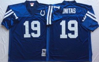 Vintage NFL Indianapolis Colts Blue #19 UNITAS Retro Jersey 99022