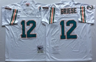 Vintage NFL Miami Dolphins White #12 GRIESE Retro Jersey 99036