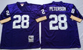 Vintage NFL Minnesota Vikings Purple #28 PETERSON Retro Jersey 99040