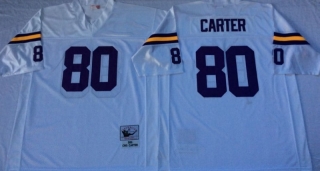 Vintage NFL Minnesota Vikings White #80 CARTER Retro Jersey 99051