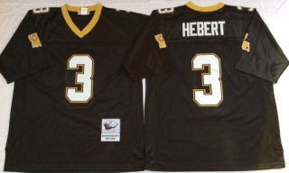 Vintage NFL New Orleans Saints Black #3 HEBERT Retro Jersey 99056
