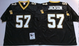 Vintage NFL New Orleans Saints Black #57 JACKSON Retro Jersey 99058