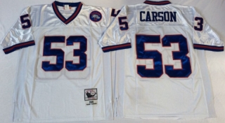 Vintage NFL New York Giants #53 White CARSON Retro Jersey 99064