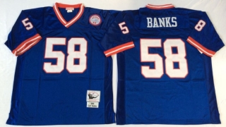 Vintage NFL New York Giants #58 Blue BANKS Retro Jersey 99067