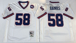Vintage NFL New York Giants #58 White BANKS Retro Jersey 99068