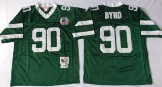 Vintage NFL New York Jets Green #90 BYRD Retro Jersey 99074