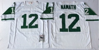Vintage NFL New York Jets White #12 NAMATH Retro Jersey 99076