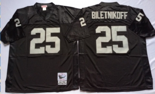 Vintage NFL Oakland Raiders Black #25 BILETNIKOFF Retro Jersey 99079