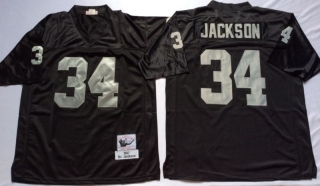 Vintage NFL Oakland Raiders Black #34 JACKSON Retro Jersey 99081