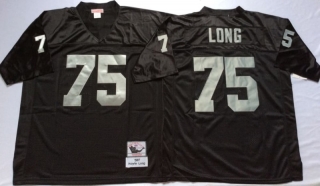 Vintage NFL Oakland Raiders Black #75 LONG Retro Jersey 99085