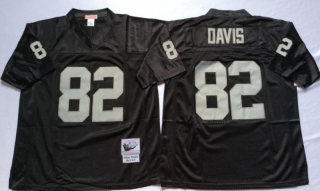 Vintage NFL Oakland Raiders Black #82 DAVIS Retro Jersey 99089
