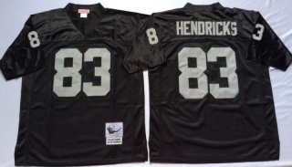 Vintage NFL Oakland Raiders Black #83 HENDRICKS Retro Jersey 99090