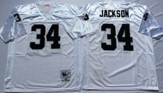 Vintage NFL Oakland Raiders White #34 JACKSON Retro Jersey 99099