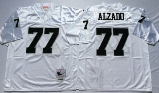 Vintage NFL Oakland Raiders White #77 ALZADO Retro Jersey 99106