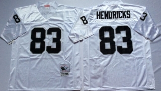 Vintage NFL Oakland Raiders White #83 HENDRICKS Retro Jersey 99114