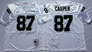 Vintage NFL Oakland Raiders White #87 CASPER Retro Jersey 99116