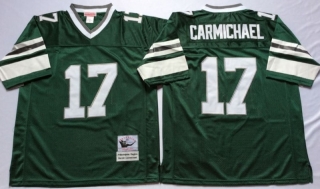Vintage NFL Philadelphia Eagles Green #17 CARMICHAEL Retro Jersey 99120
