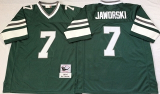 Vintage NFL Philadelphia Eagles Green #7 Jaworski Retro Jersey 99126