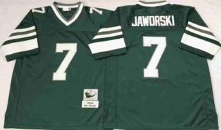 Vintage NFL Philadelphia Eagles Green #7 Jaworski TUYA Retro Jersey 99127