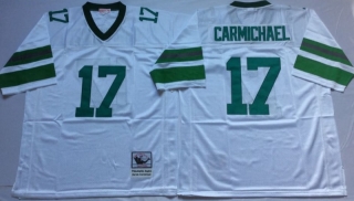 Vintage NFL Philadelphia Eagles White #17 CARMICHAEL Retro Jersey 99134