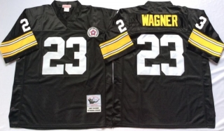 Vintage NFL Pittsburgh Steelers Black #23 WAGNER Retro Jersey 99146
