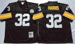 Vintage NFL Pittsburgh Steelers Black #32 HARRIS TUYA Retro Jersey 99153
