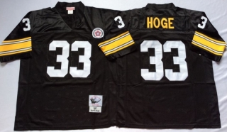 Vintage NFL Pittsburgh Steelers Black #33 HOGE Retro Jersey 99154