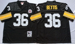 Vintage NFL Pittsburgh Steelers Black #36 BETTIS Retro Jersey 99156