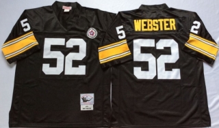 Vintage NFL Pittsburgh Steelers Black #52 WEBSTER Retro Jersey 99162