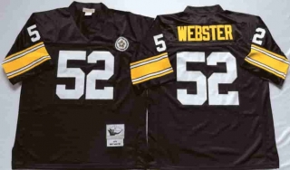 Vintage NFL Pittsburgh Steelers Black #52 WEBSTER TUYA Retro Jersey 99163