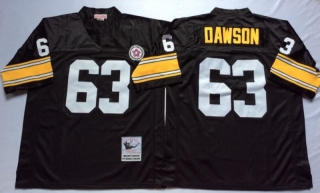 Vintage NFL Pittsburgh Steelers Black #63 DAWSON Retro Jersey 99168