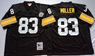 Vintage NFL Pittsburgh Steelers Black #83 MILLER Retro Jersey 99174