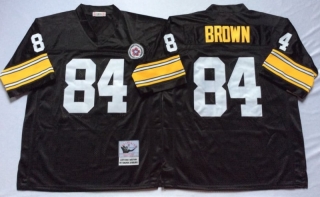 Vintage NFL Pittsburgh Steelers Black #84 BROWN Retro Jersey 99175