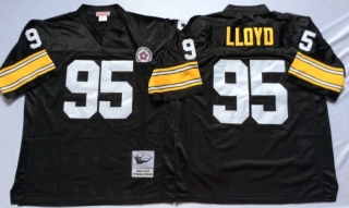 Vintage NFL Pittsburgh Steelers Black #95 LLOYD Retro Jersey 99178