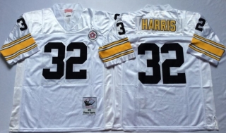 Vintage NFL Pittsburgh Steelers White #32 HARRIS Retro Jersey 99184