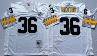 Vintage NFL Pittsburgh Steelers White #36 BETTIS Retro Jersey 99186