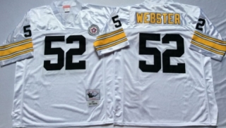 Vintage NFL Pittsburgh Steelers White #52 WEBSTER Retro Jersey 99189