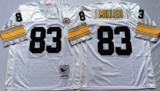 Vintage NFL Pittsburgh Steelers White #83 MILLER Retro Jersey 99196