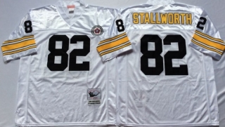 Vintage NFL Pittsburgh Steelers White #82 STALLWORTH Retro Jersey 99195