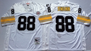 Vintage NFL Pittsburgh Steelers White #88 SWANN Retro Jersey 99199